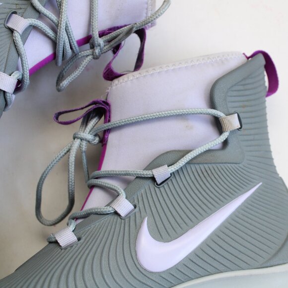 Nike Youth Gray Purple Binzie Waterproof Rain Boots Sneakers BQ5380-00 Size 4 Y - Picture 6 of 9